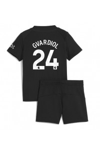 Manchester City Josko Gvardiol #24 Babyklær Borte Fotballdrakt til barn 2025-26 Korte ermer (+ Korte bukser)